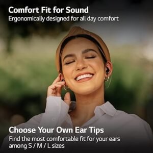 LG Tone Free FP9, Active Noise Cancellation, UV Nano, Plug n Wireless, Meridian Sound, 24 Hrs Battery, Find My Earbuds, Fast Charging, 3D Sound, whishper Mode, TONEFree App (Black) - Image 7