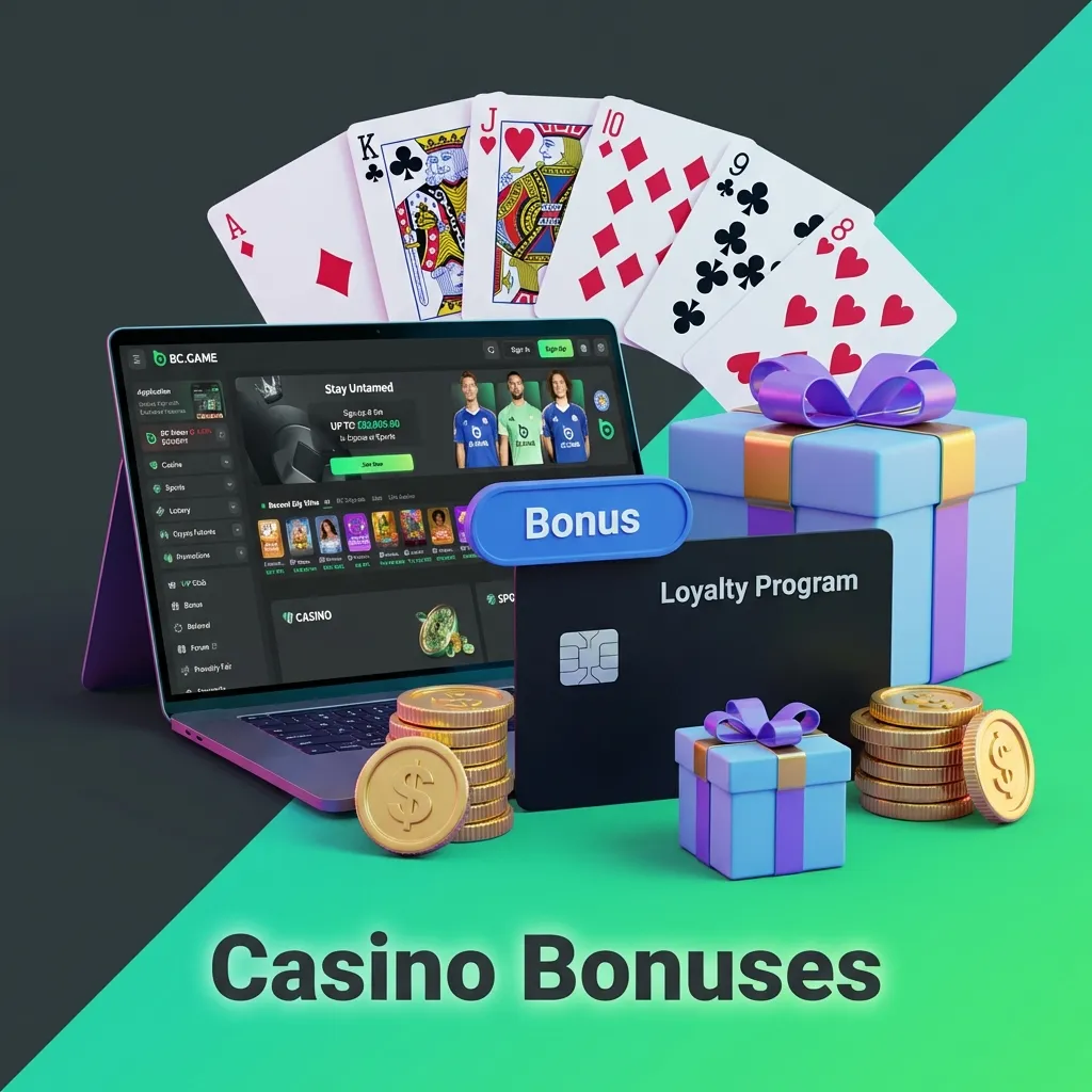 Casino bonus options showing reload bonuses, free spins on slots, and live casino cashback promotions with requirements.