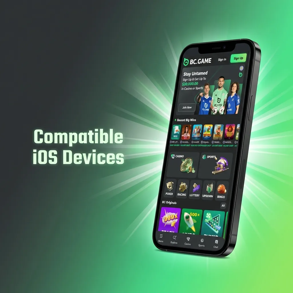 List of compatible iOS devices including iPhone X through 15 series, iPad Air, iPad Pro, and iPad mini models