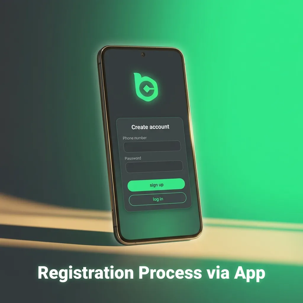 BC Game mobile app registration screen showing sign-up form with fields for personal information and verification