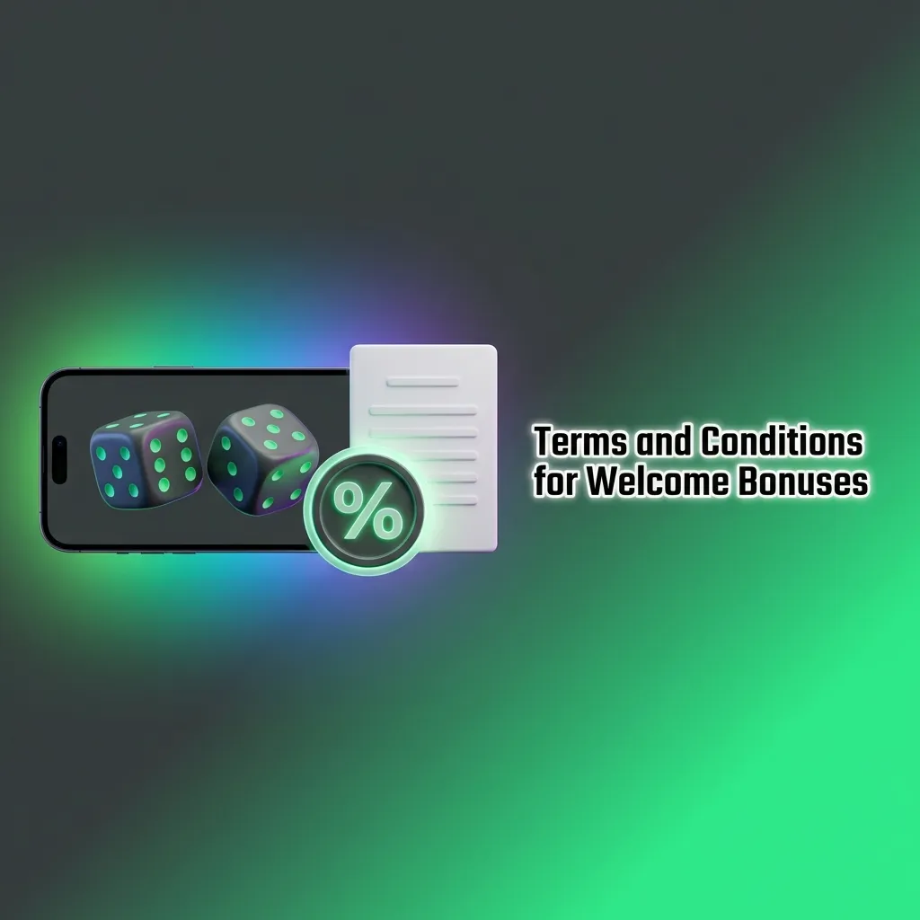 Terms and conditions document for welcome bonuses showing eligibility, usage rules, and game restrictions for new players