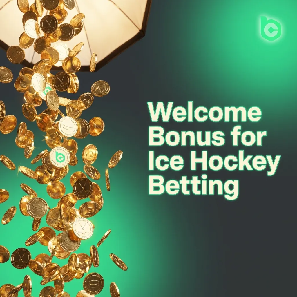 New user welcome bonus offer showing 100% deposit match up to ₹1,00,000 for ice hockey betting on sportsbook